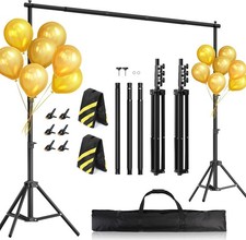 Heavy-Duty Backdrop Stand 10x8.5 ft, Upgrade Telescopic Adjustable Photograph...