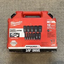 Milwaukee Socket Set 38 Drive Sae 6 Point 12pc Shockwave Impact Duty 49-66-7006 Milwaukee Socket Set 38 Drive Sae 6 Point 12pc Shockwave Impact Duty 49-66-7006