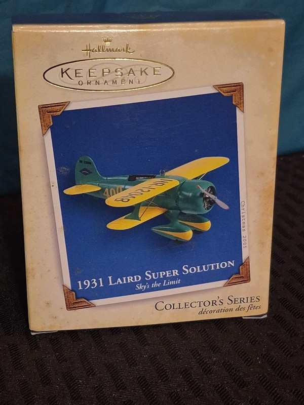 2005 Hallmark 1931 Lard Super Solution Plane Ornament