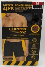 Copper Fit Mens Performance Workgear Boxer Briefs Size M 32-34 Copper Infused