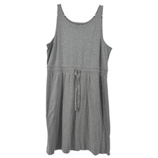 Haven Well Within Womens XXL Gray Jersey Cotton Drawstring Waist Midi Dress