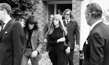 Bill Wyman his girlfriend Astrid Lundstrom at Brian Jones funeral - Old Photo 1