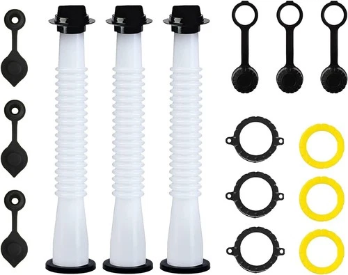 KP KOOL Universal Gas Can Spout Replacement 3pc Sets High Flow Fuel Kit BPA Free