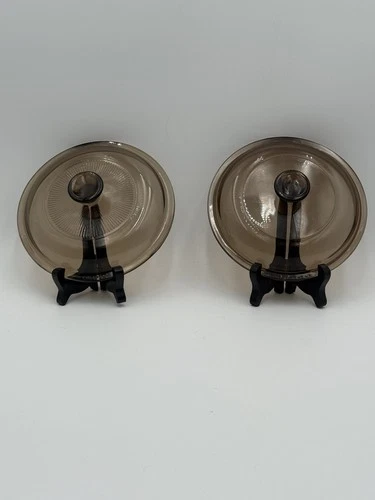Pyrex Corning Ware Visions V-1-C Brown Amber Glass Round Replacement Lid 6 3/8"