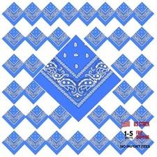 36 Pcs Paisley Cowboy Bandanas Bulk Multi Purpose Polyester Headband Lake Blue