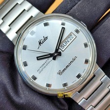 Rare Mido Commander Datoday Reissue Model Automatic Swiss Made Fullset Watch Men