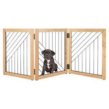 Pet Gate - 3-Panel Indoor Folding Dog Gate for Stairs or Doorways - 54x24-Inc...
