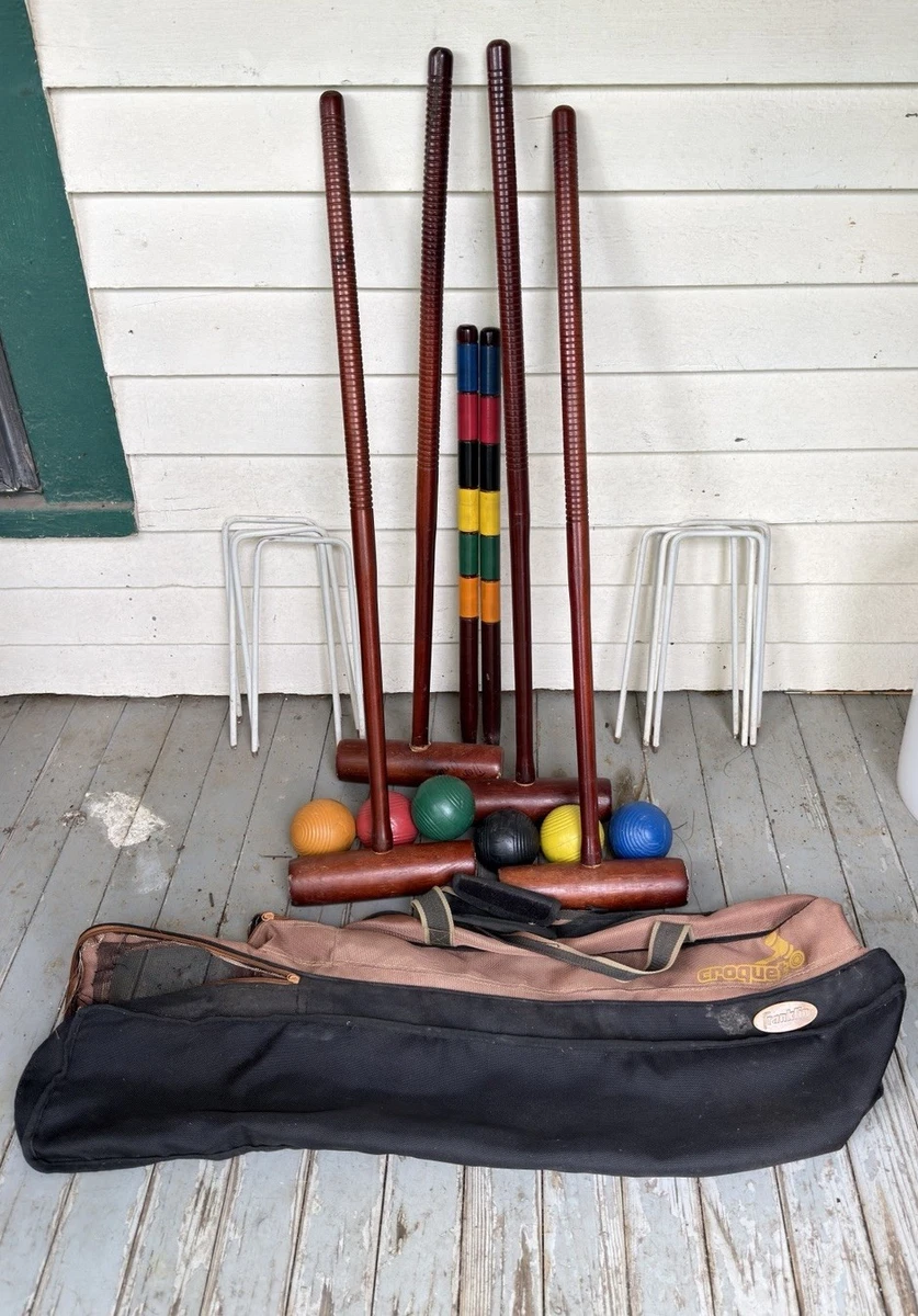 Franklin Sports Set De Croquet 6 Joueurs – Maillets En Bois 91,4 Cm, Boules 78,7 Mm, 9 Arceaux Acier, Sac De Transport