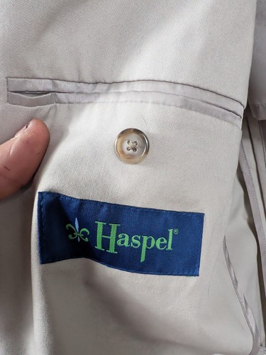 SPRING/SUMMER Haspel Men's Beige Gray Blazer 42R $595 - Picture 9 of 12