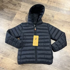 Kids Save The Duck Eli Hooded Puffer Jacket Black- Size 10 Plumtech lightweight