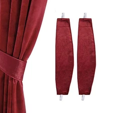  2 Packs Curtain Tie Backs for Drapes Holiday Decorative Velvet Curtain Red