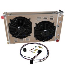 4 Row Aluminum Radiator Shroud Fans Thermostat 70-81 Camaro 78-87 Monte Carlo SS