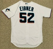 EIBNER size 46 #52 2020 MIAMI MARLINS game used jersey home white NIKE MLB 