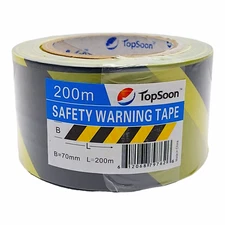 TopSoon Caution Tape Yellow & Black Stripes Barricade Tape - 2.75" W x 656 ft L