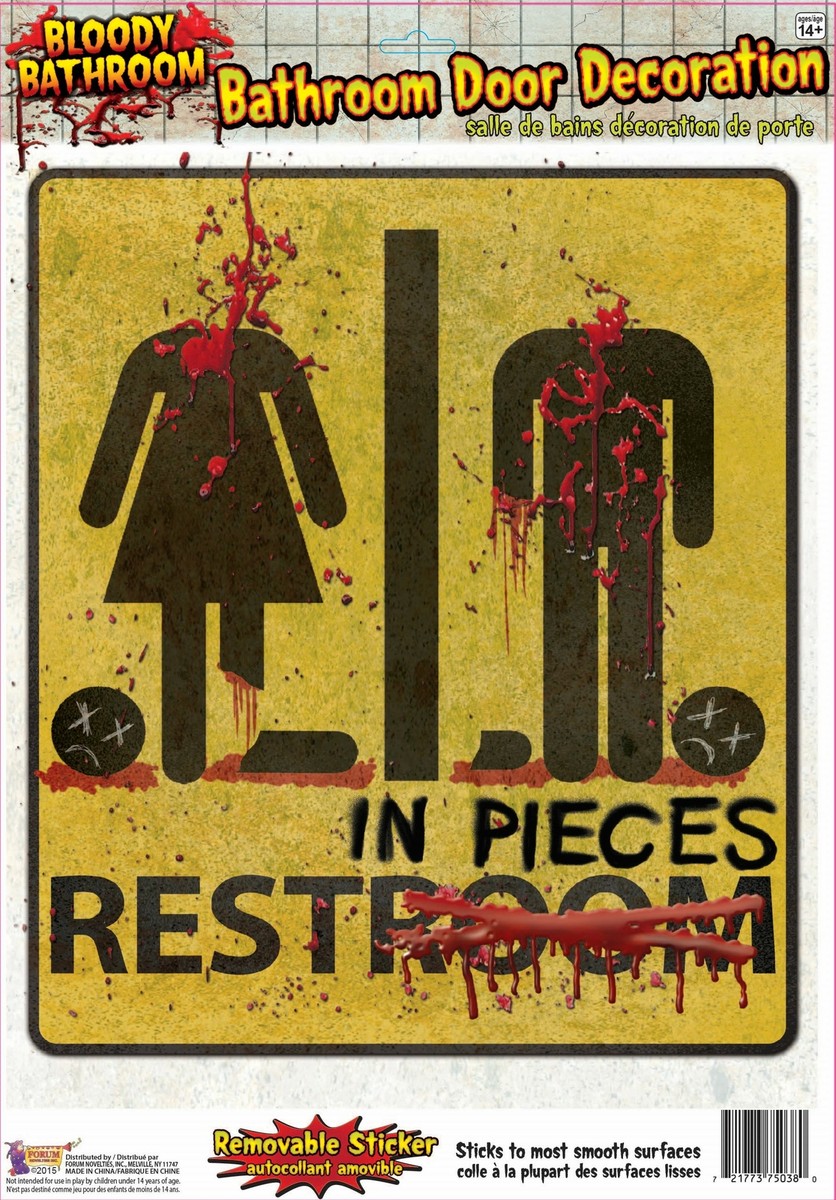 Bloody Unrestroom Door Sign Halloween Items Unisex Bloody Unrestroom Door Sign Halloween Items Unisex