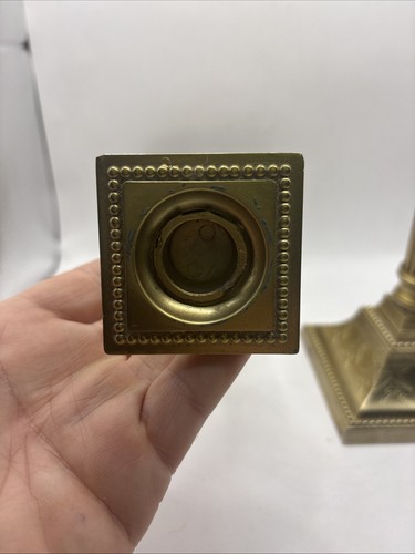 Brass Plated Vintage Greek Column Candle Stick Holders 11” Home Decor Classic - Picture 6 of 9