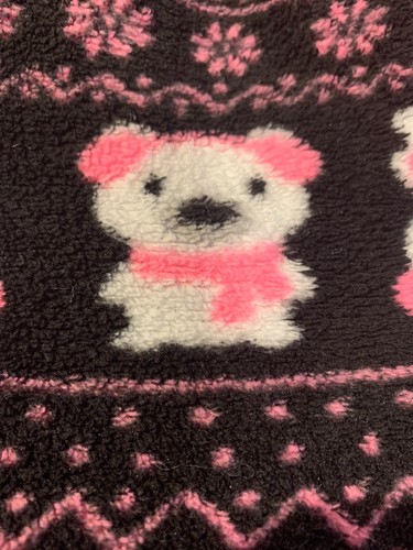 Justice Girls 14 Fuzzy Black Fleece Winter Pajama Sleep Pants Nordic Bear Print - Picture 10 of 10