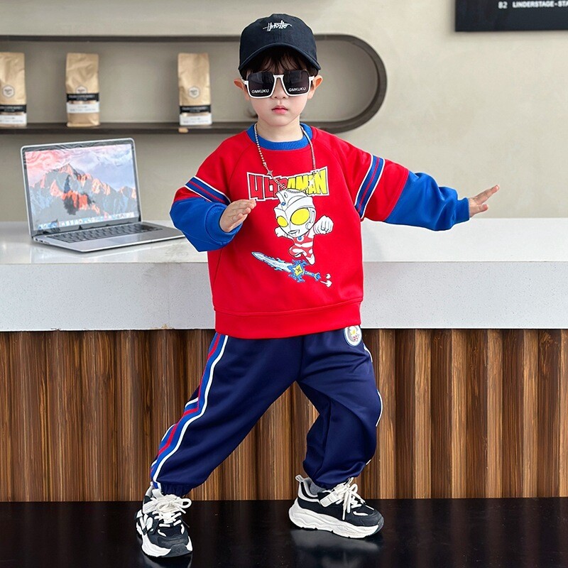 Able Ultraman Boys Clothing Set Stylish Spring And Autumn Outfit For