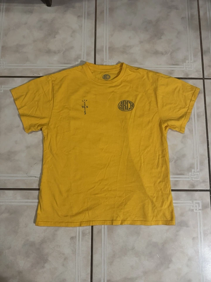 NUEVA Camiseta Travis Scott x Virgil Abloh c/o Cactus Jack Off White Nike Amarilla Talla M Foto 2 de 2