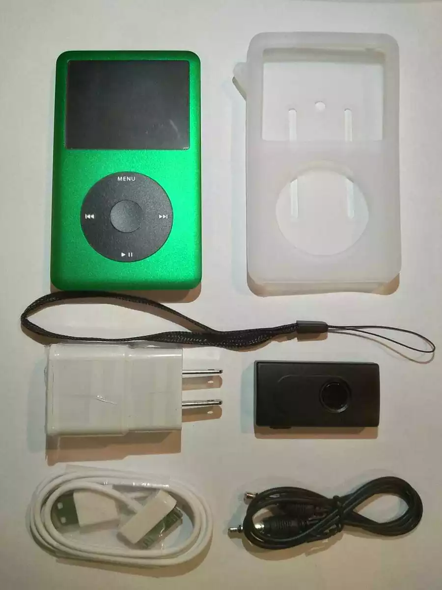 IPOD CLASSIC 6TH GEN GREEN SD 512GB ROCKBOX! ALUMINIUMETAL FRONT