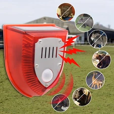 Solar Strobe Light Alarm Motion Sensor Sound Alarm Siren Security Alarm Light US