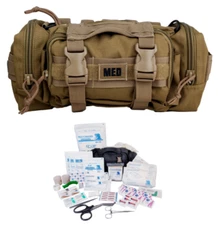 ELITE FIRST AID Rapid Response Bag STOCKED Tactical Medic Trauma Kit Bag CY TAN