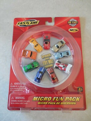 FAST LANE MICRO FUN PACK, SET OF 9 DIE CAST MINI CARS, TOYS R US, 2010, SEALED!