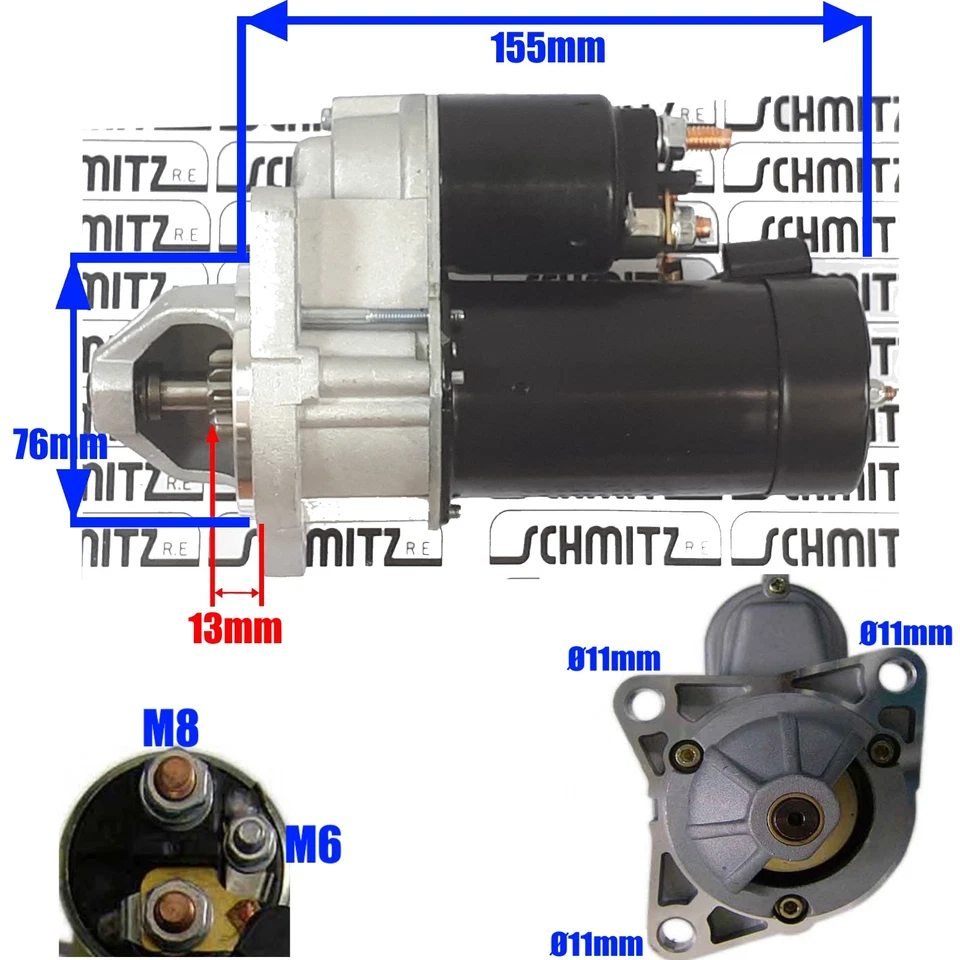 NEW HIGH-TORQUE Starter Motor Ford 1.8 2.0 CVH/Zetec-mated to-MT75 Pinto/Type9 - Image 3 of 4
