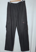 Guess Jeans Vintage Wool Blend Charcoal Gray Wide Leg Cargo Pants Size 31