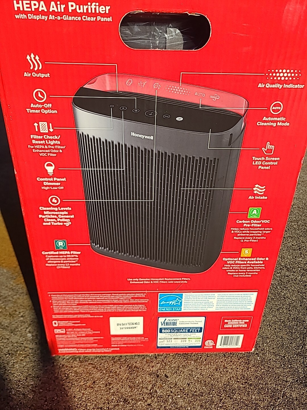Honeywell HPA5300B HEPA Air Purifier Insight Series XL Room 500 SQFT