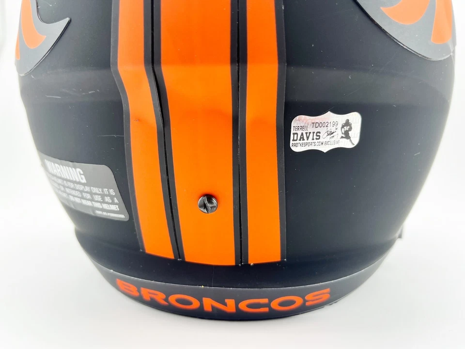 Casco Terrell Davis Autografiado Denver Broncos Réplica Eclipse Radtke Sports Foto 3 de 4