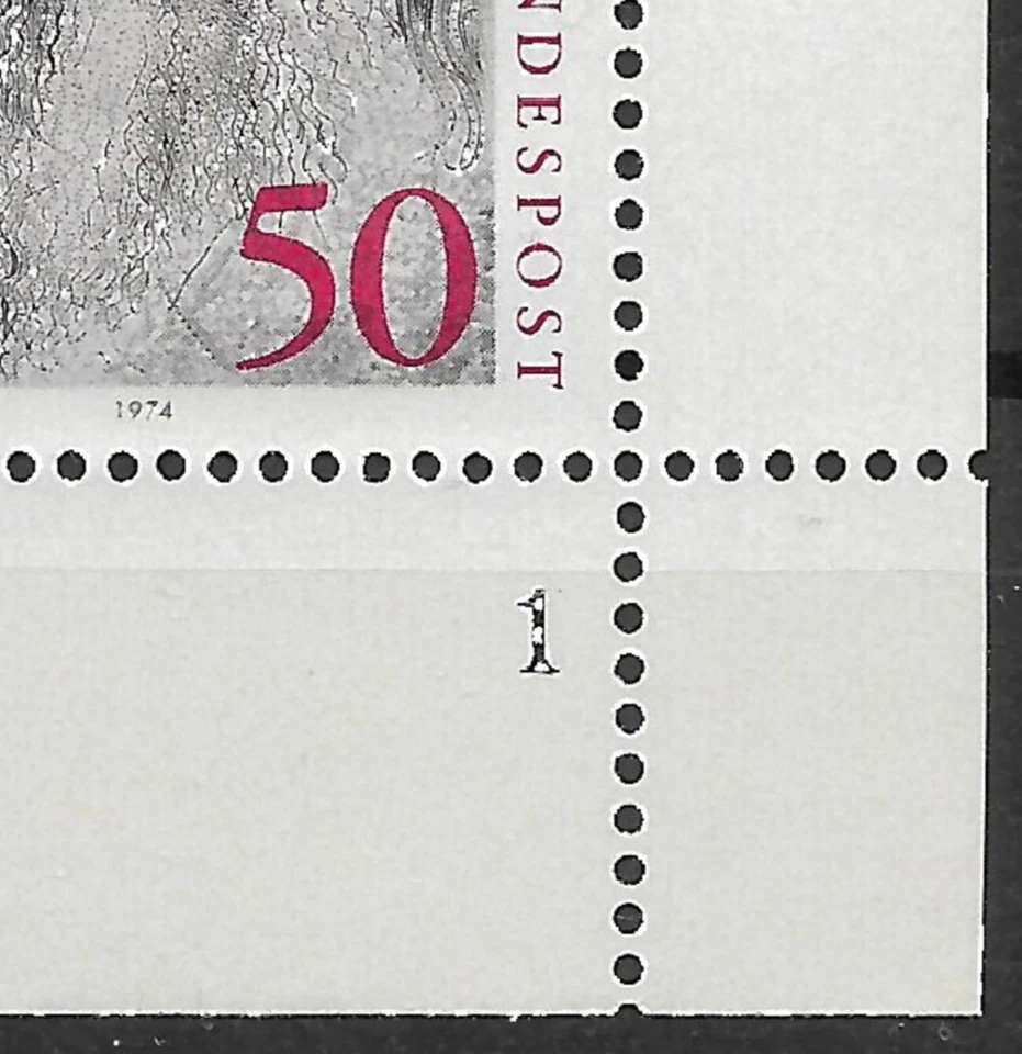 Bund 1974 ** 3x Mi 813 Holbein vom Eckrand Ecke Formnummer 1-3 Fn1-3 02030C - Bild 3 von 4