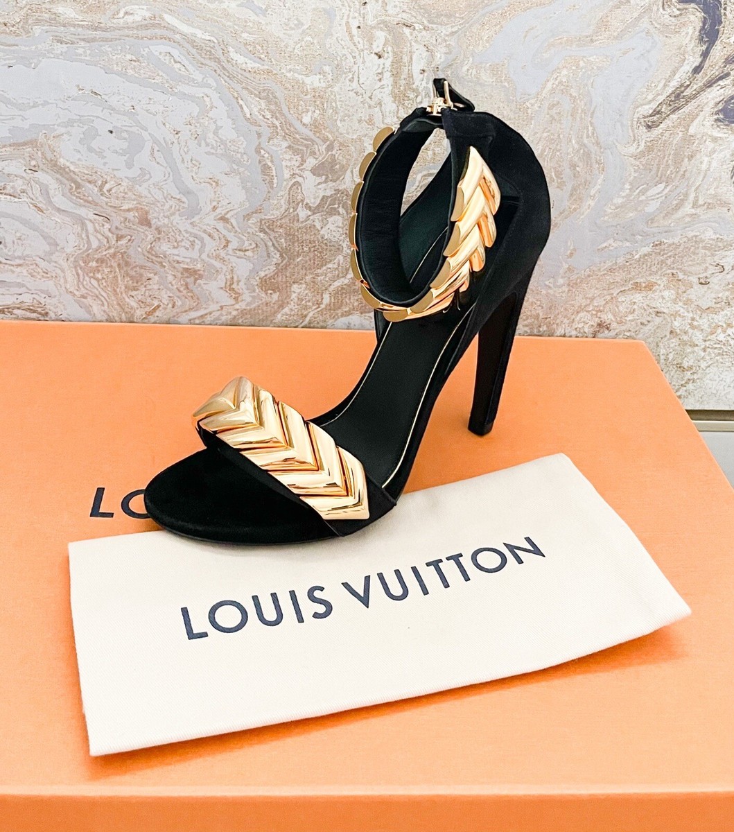 Louis Vuitton ウェッジサンダル ゴールド/ブラック 楽天市場】ルイヴィトン ウェッジソールの通販