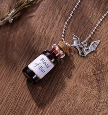 Bats Blood Vial Necklace Bat Pendant Charm Potion Witchcraft Vampire Necklace