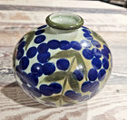 Vintage Japanese Glazed Ceramic Vase with Blueberry & Leaf Design — photo 3