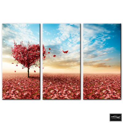 Liebesahorn Baum Herz BOX GERAHMTE LEINWAND KUNST Bild HDR 280 g/m²