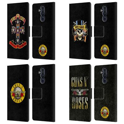 OFFICIAL GUNS N' ROSES KEY ART LEATHER BOOK WALLET CASE COVER FOR NOKIA PHONES