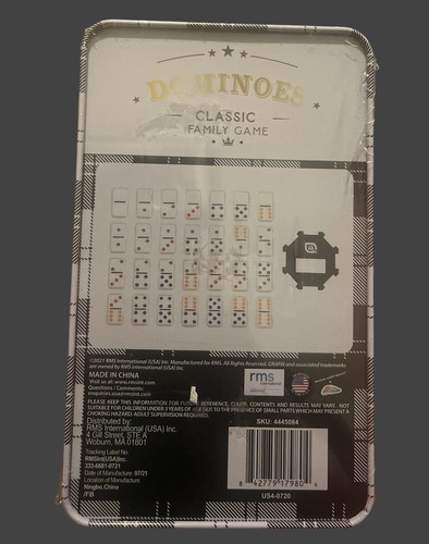 Nuevo Juego DOMINOES - RMS int. En lata original - pepitas de colores 28 dominó - Imagen 3 de 17