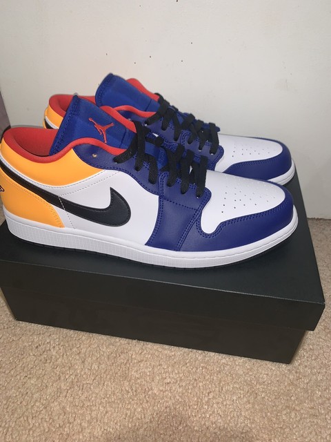 Air Jordan 1 Low Royal Blue Yellow Size 13 553558-123 Aj1 Ships Today for sale online | eBay