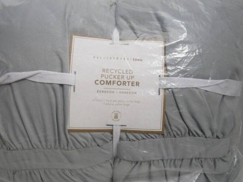 Pottery Barn Teen Pucker-UP Comforter Twin TwinXL Light Gray Color NWT - Picture 4 of 5