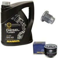 MotoröL ÖLfilter SM142/1 5W40 5 Liter ÖLablassschraube FüR Dacia Renault Laguna