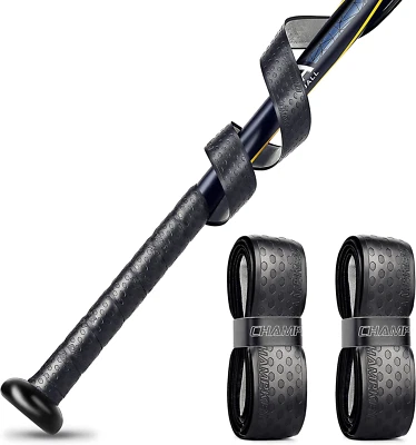 CHAMPKEY 40 Bat Grip Tape(2 Pack) 1.75mm Comfortable and Soft Bat Tapes (Black(2 Pack))
