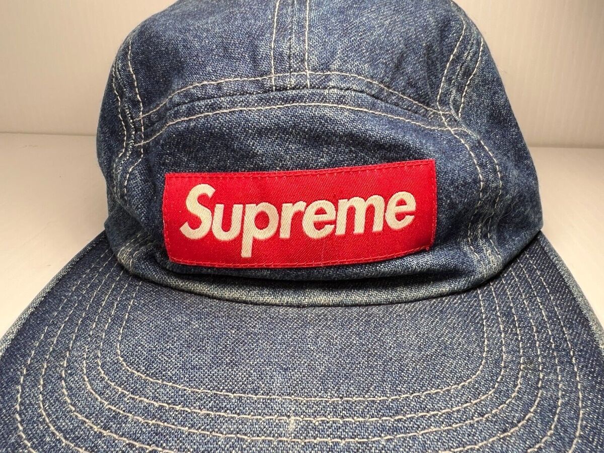 Supreme washedchino twill camp cap denim