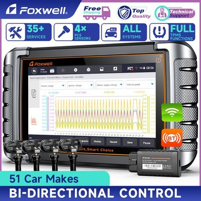 Foxwell NT809 TS OBD2 Car Diagnostic Scanner TPMS Programming Key Coding SRS ABS