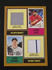 2025 Topps Heritage Gold Chris Sale & Tarik Skubal Dual Game-Used Jersey /50