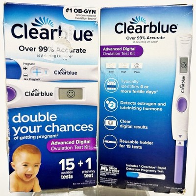 2 x Clearblue Advanced Digital Ovulation Test Kit + Pregnancy Test Exp 2027 NIB
