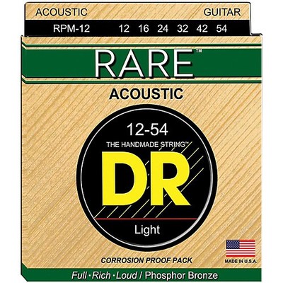 DR Strings RARE  Phosphor Bronze Acoustic Guitar Strings: Light 12-54