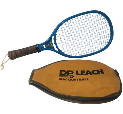 DP Leach Flex 1 Graphite Racquetball Racket Blue Fit For Life w/ cover Vintage