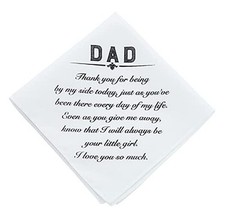 Father Of The Bride Handkerchief Gifts Wedding Gift From Daughter, White Dad