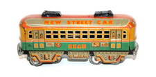 Vintage Japan Tin Friction New Street Car Toyland Trolley 2345 7"